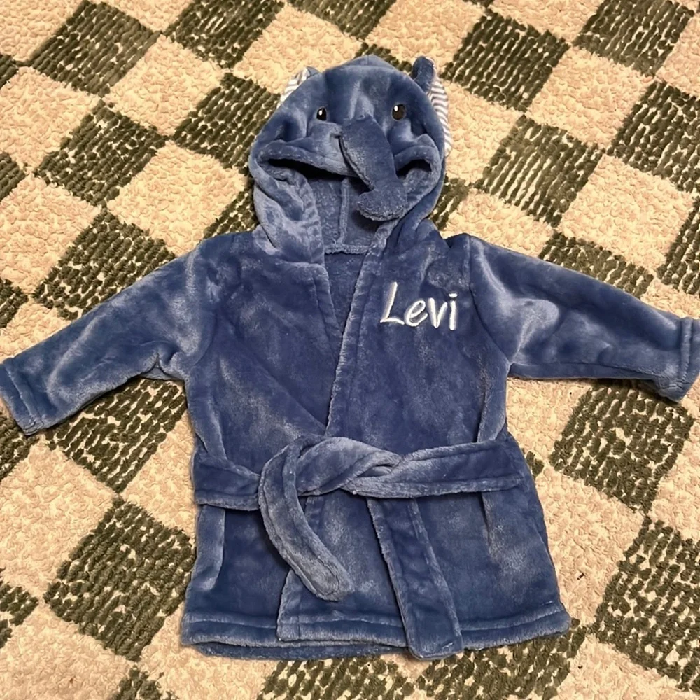 Levi personalized baby bathrobe